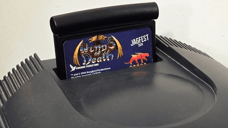 New Atari Jaguar release, Wings of Death in Jaguar console.