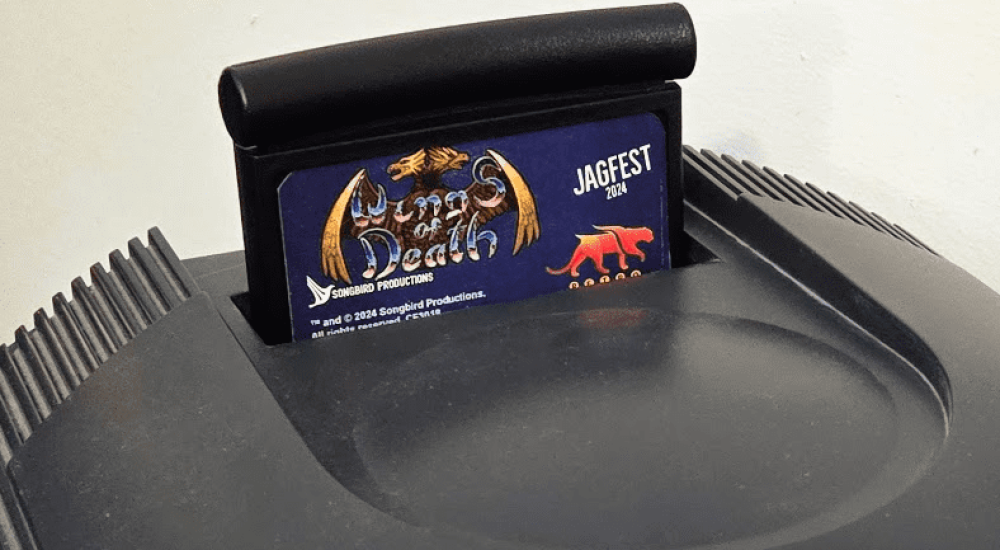 New Atari Jaguar release, Wings of Death in Jaguar console.